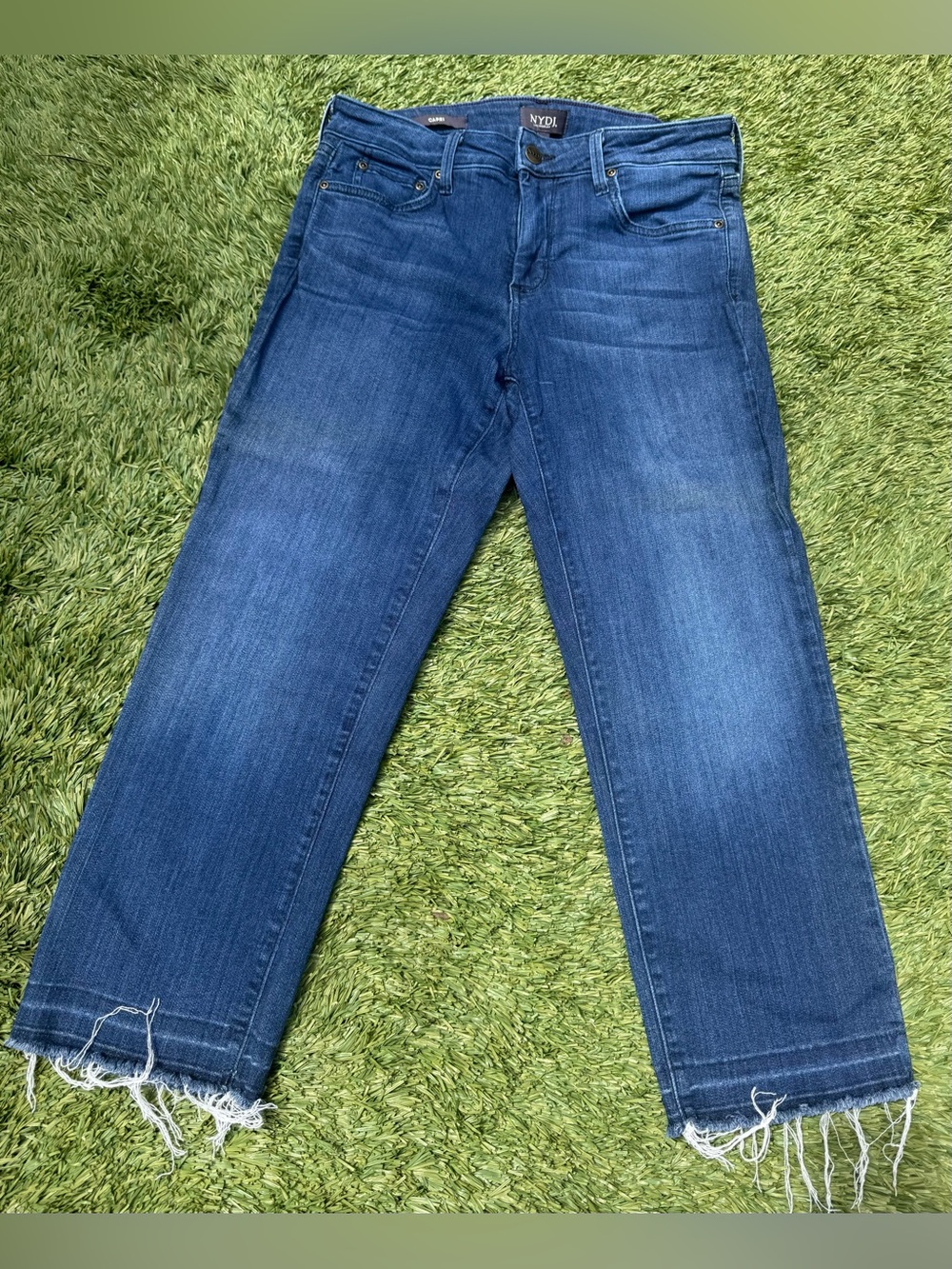 NYDJ Women's Cropped Straight-Leg Jeans in Blue Denim